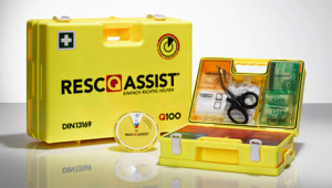 H2 50 RescQ-Assist Erste-Hilfe-Koffer nach DIN 13157 mit Wandhalterung!